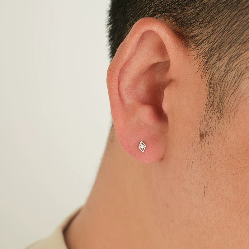 S925 Silver Geometric Stud Earrings - Image 3
