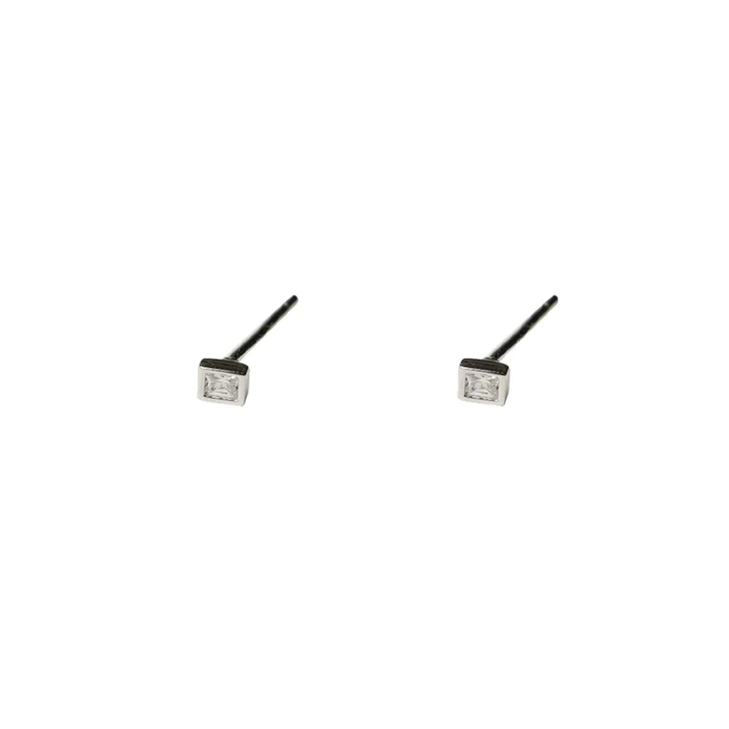 S925 Silver Mini Square Stud Earrings - Image 5