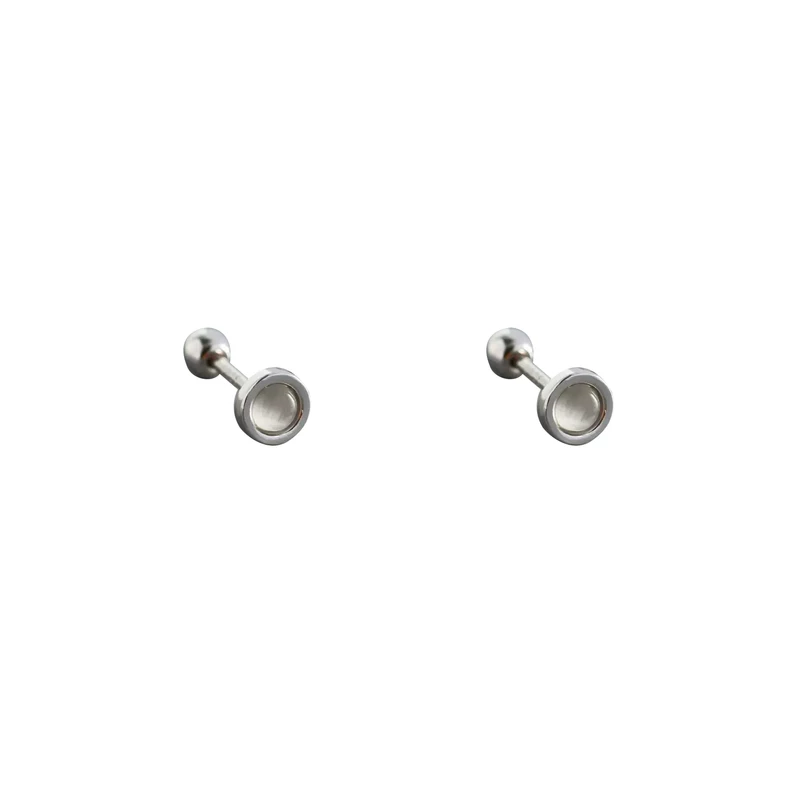 S925 Silver Small Round Stud Earrings - Image 5
