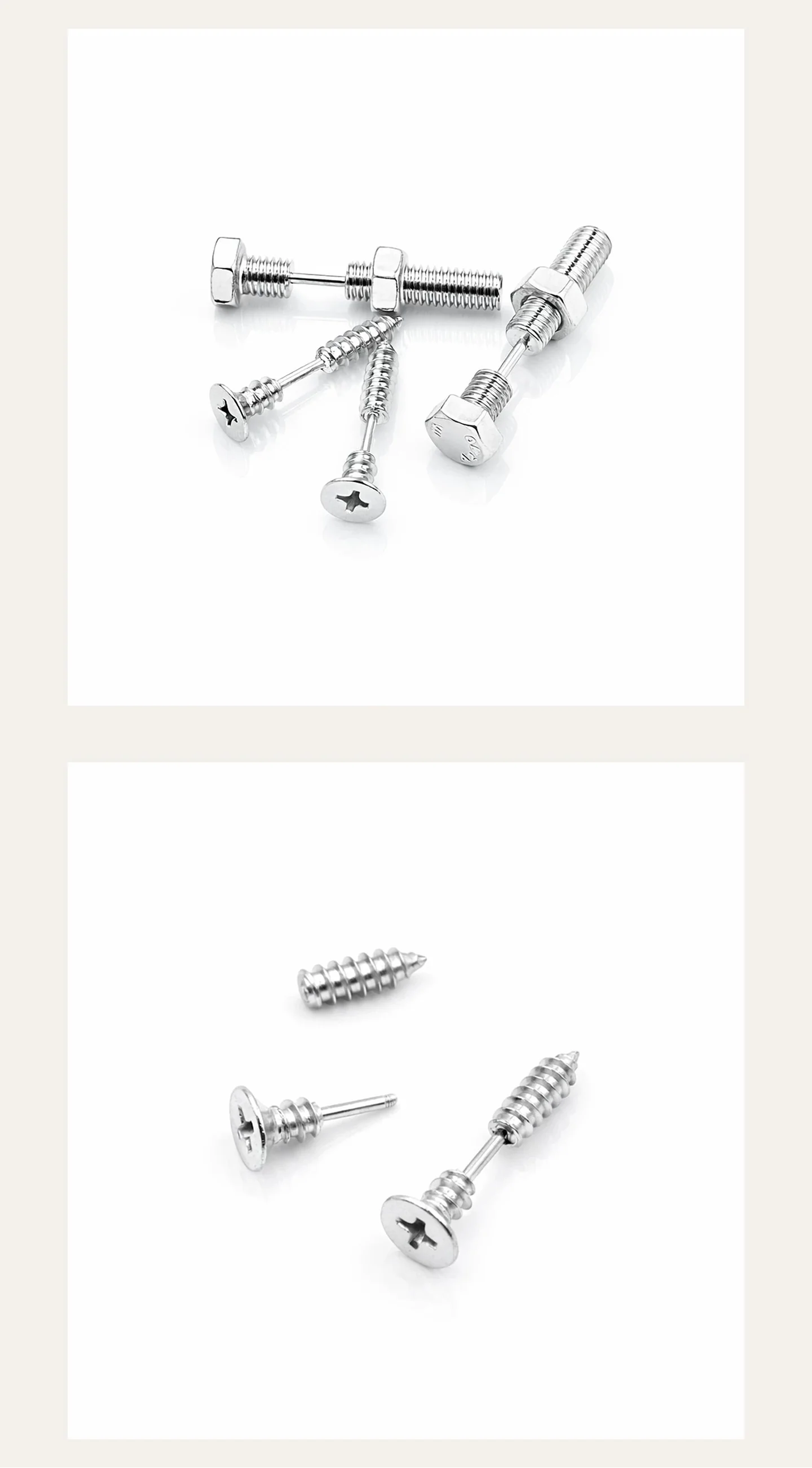 Screw Bolt Design Metal Stud Earrings - Image 7