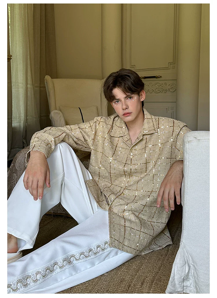 Sequin Embroidered Plaid Shirt - Image 5