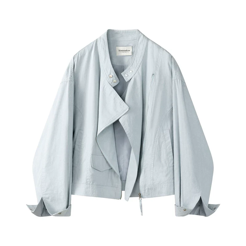 Short Asymmetrical Denim Jacket - Image 2
