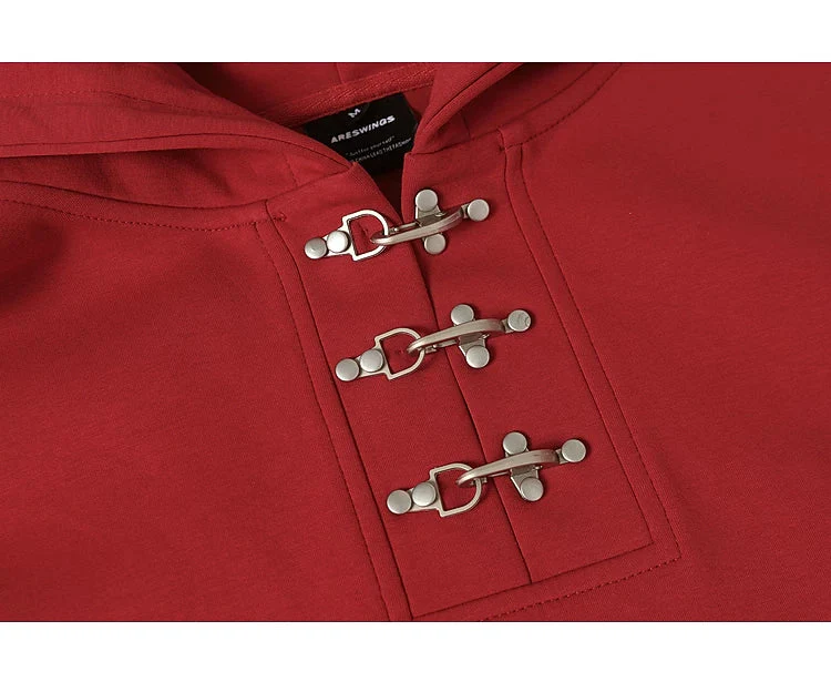Toggle Detail Short Hooded Sweatshirt - Image 7