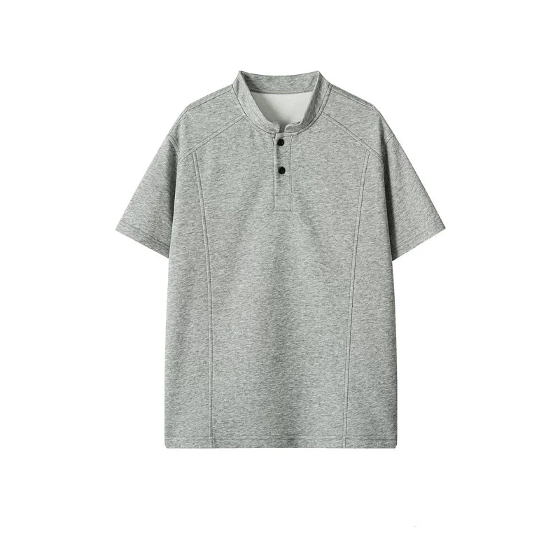 Short Sleeve Henley Pullover T-Shirt - Image 12