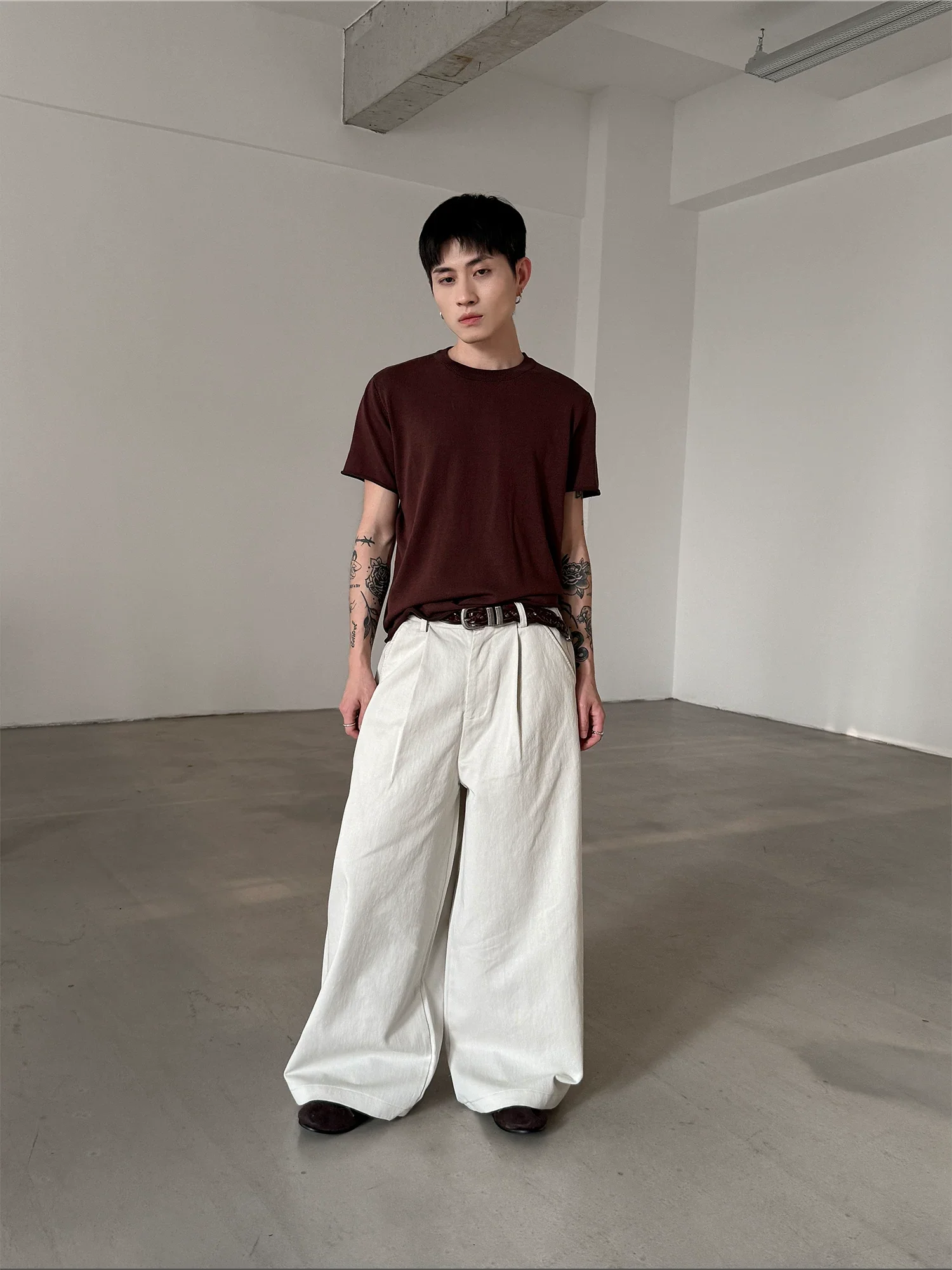 Short-Sleeve Knit Crewneck Sweater - Image 12