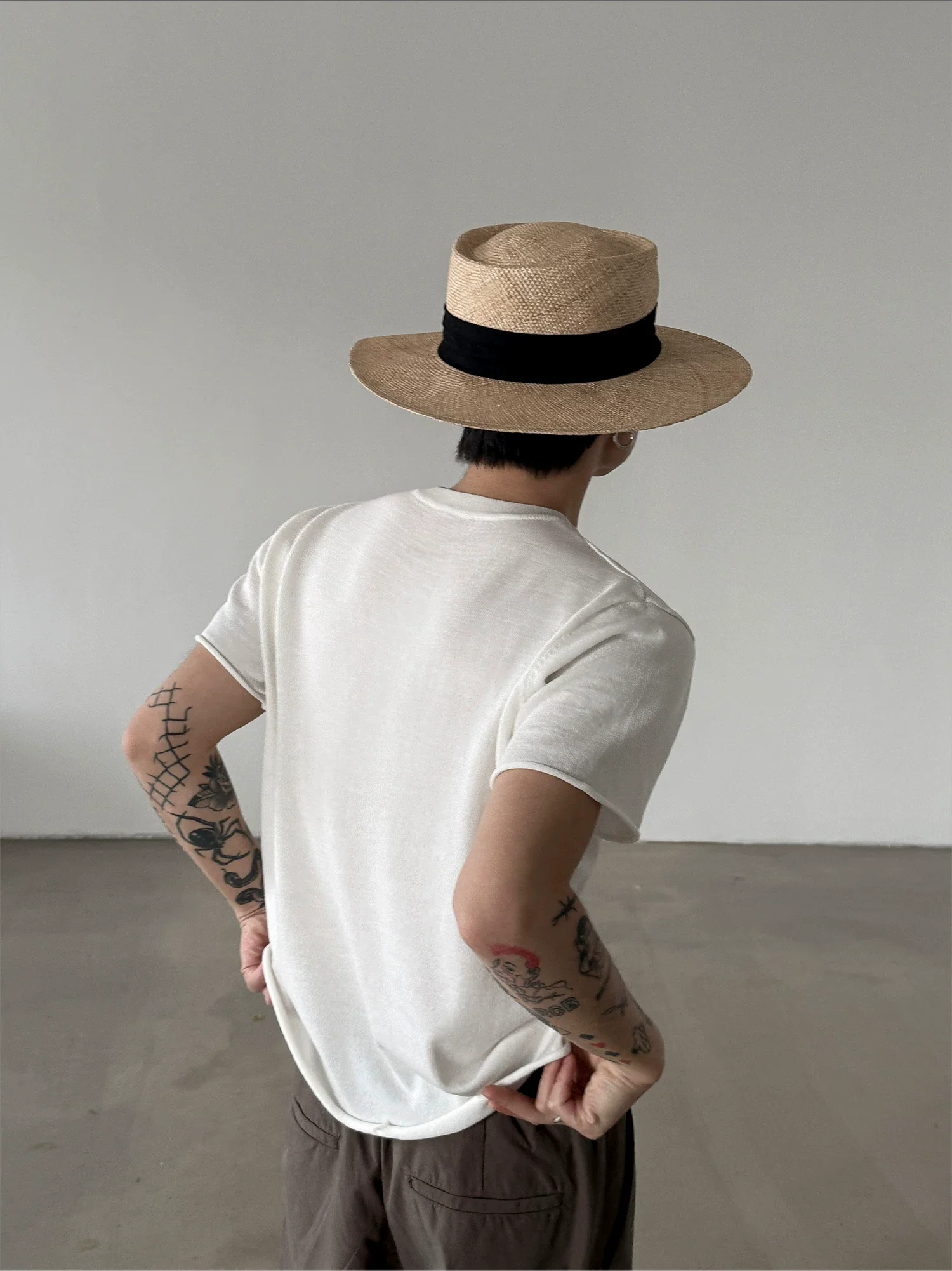 Short-Sleeve Knit Crewneck Sweater - Image 3