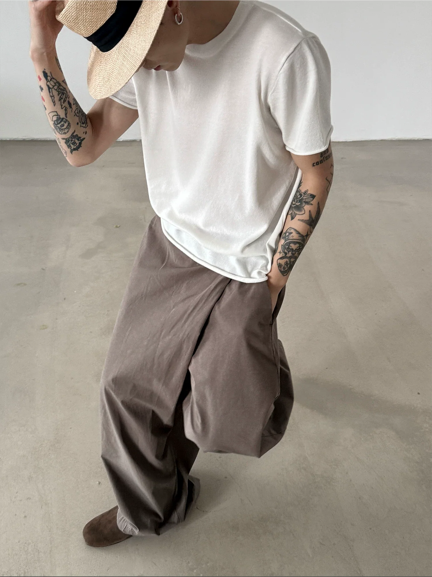 Short-Sleeve Knit Crewneck Sweater - Image 4