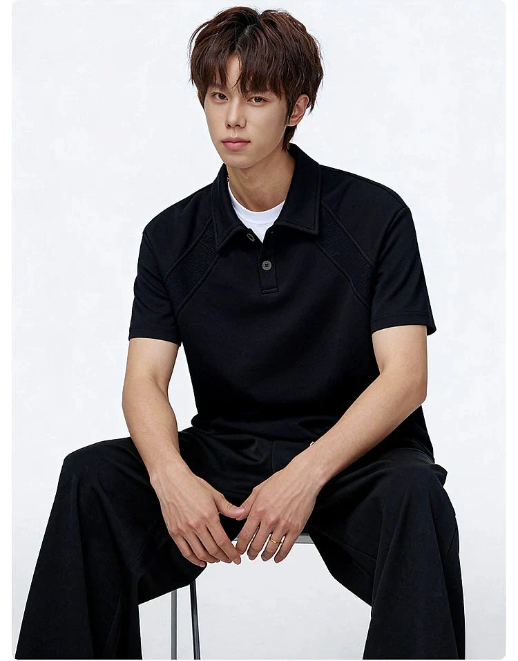 Raglan Seams Short-Sleeve Polo T-Shirt - Image 7