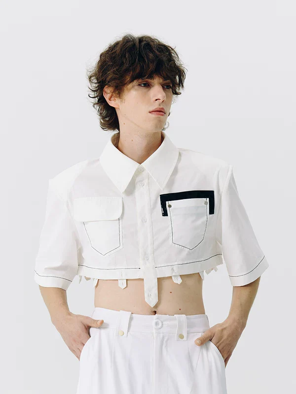 Short Sleeve Shirt with Shoulder Pads - Image 3