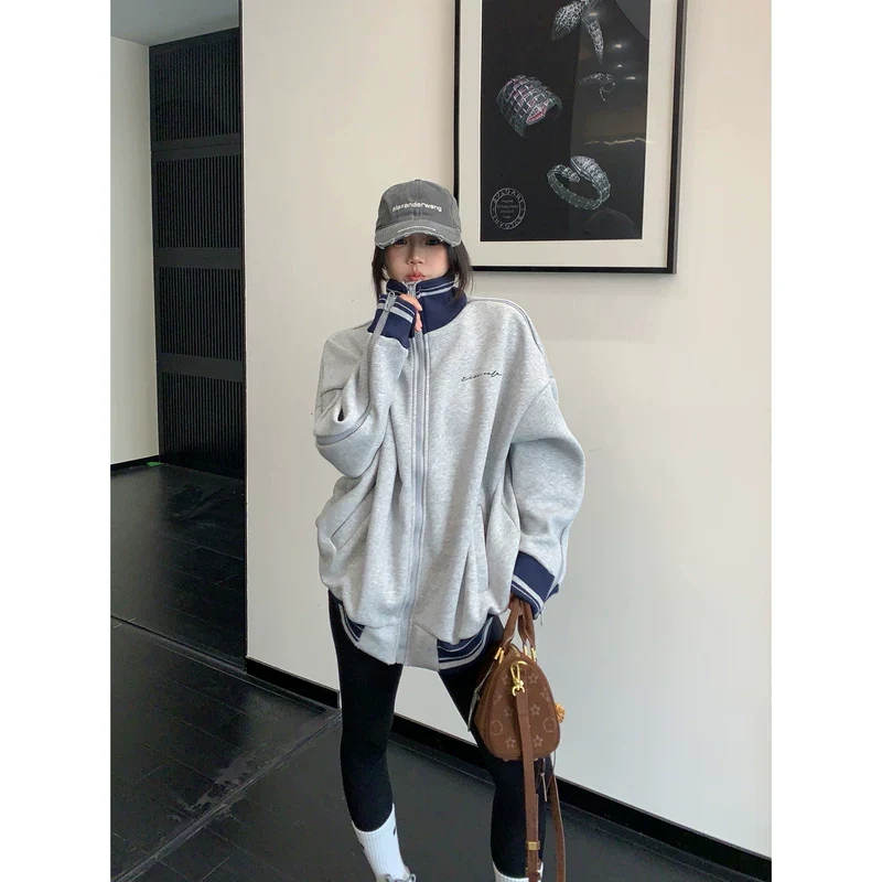 Short Stand-Collar Oversized Jacket