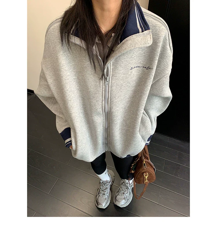 Short Stand-Collar Oversized Jacket - Image 10