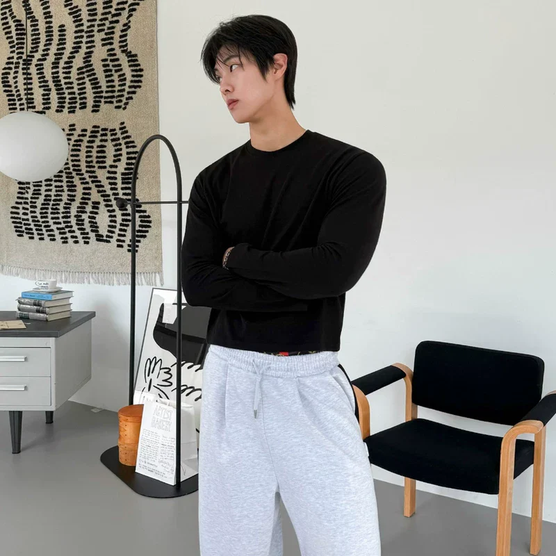 Slim Fit Crew Neck Long Sleeve Pullover - Image 2