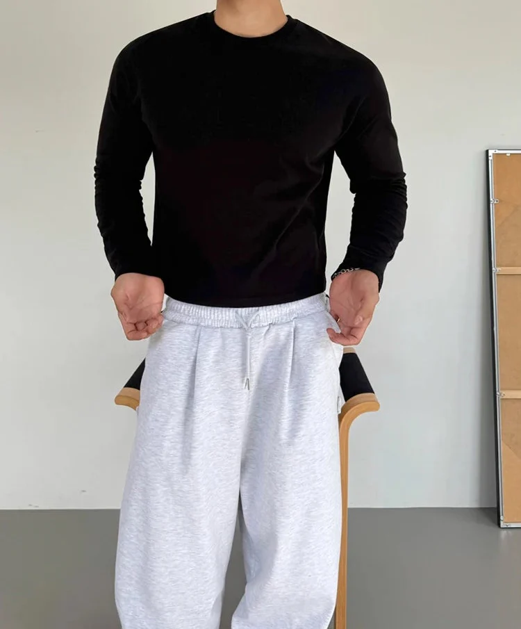 Slim Fit Crew Neck Long Sleeve Pullover - Image 4