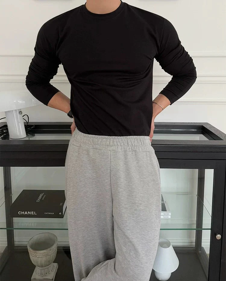 Slim Fit Crew Neck Long Sleeve T-Shirt - Image 6