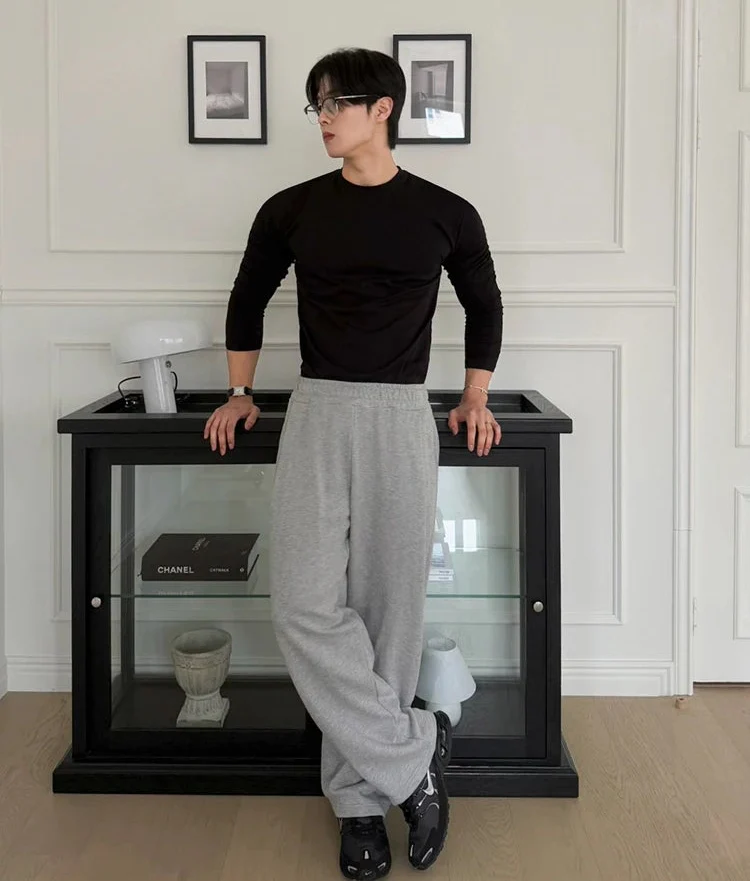 Slim Fit Crew Neck Long Sleeve T-Shirt - Image 8