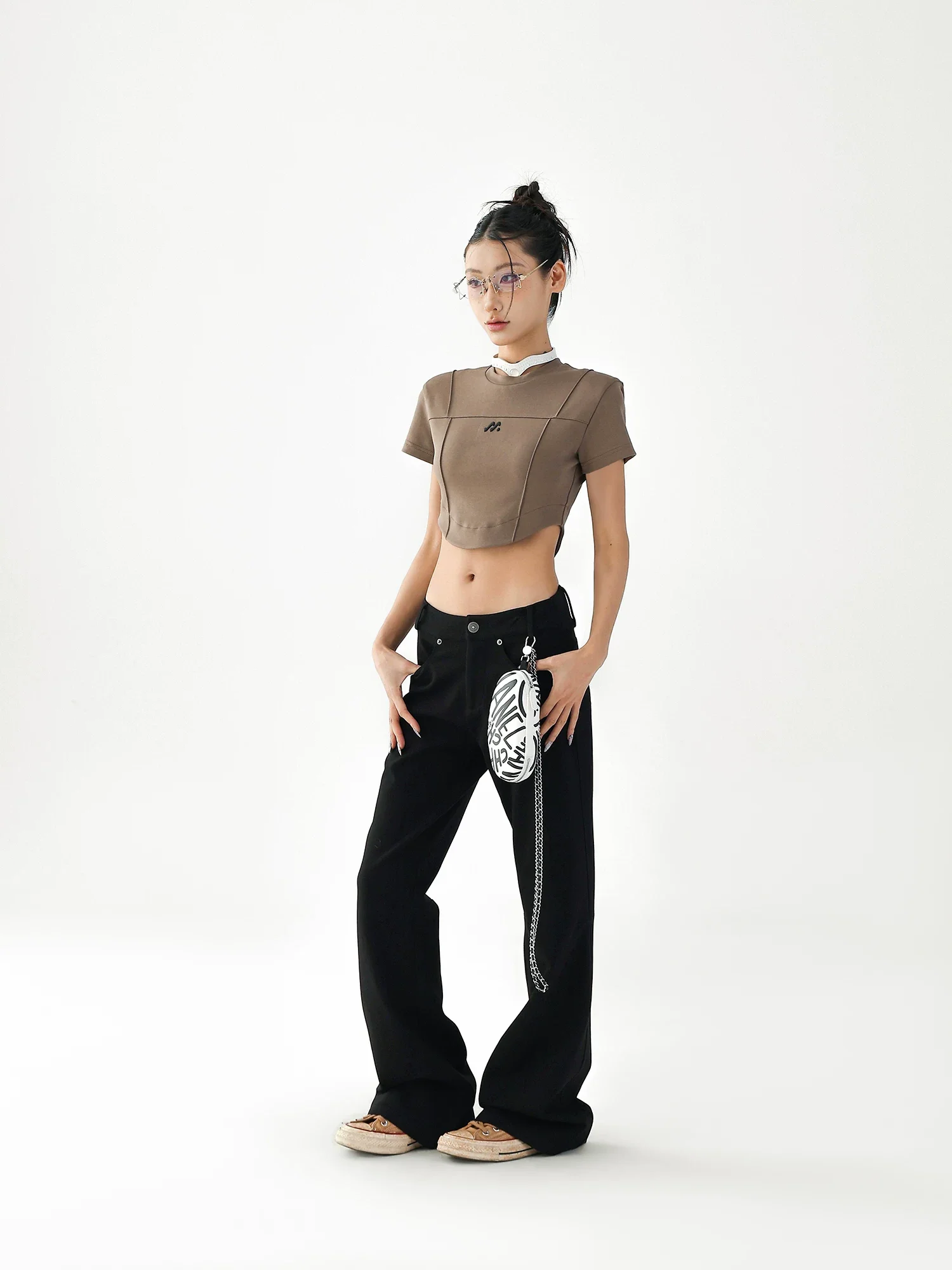 Slim Fit Cropped Short Sleeve T-Shirt