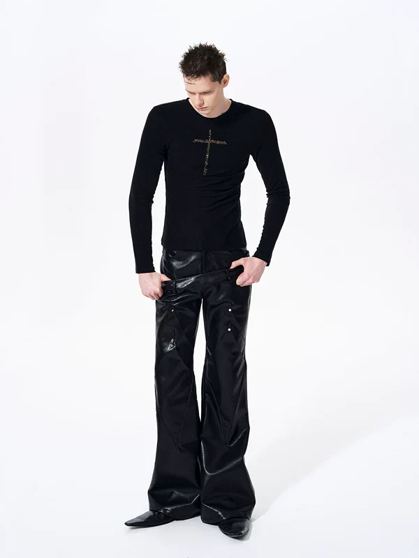 Slim Fit Cross Graphic Long-Sleeve T-Shirt - Image 5