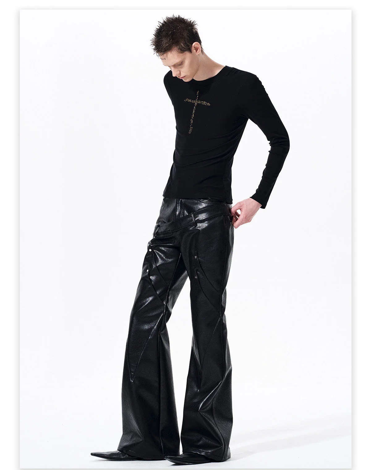 Slim Fit Cross Graphic Long-Sleeve T-Shirt - Image 6