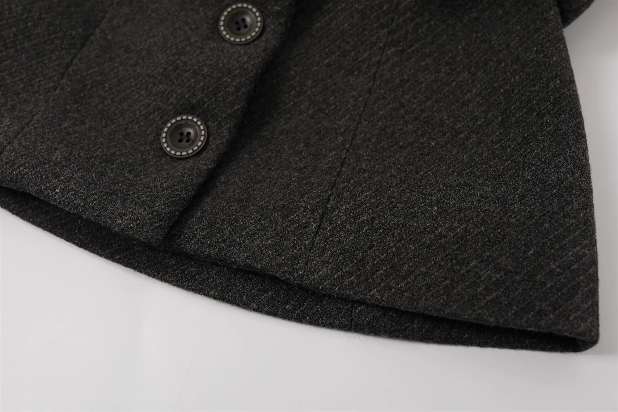 Slim Fit Deconstructed Wool Short Coat - Image 6