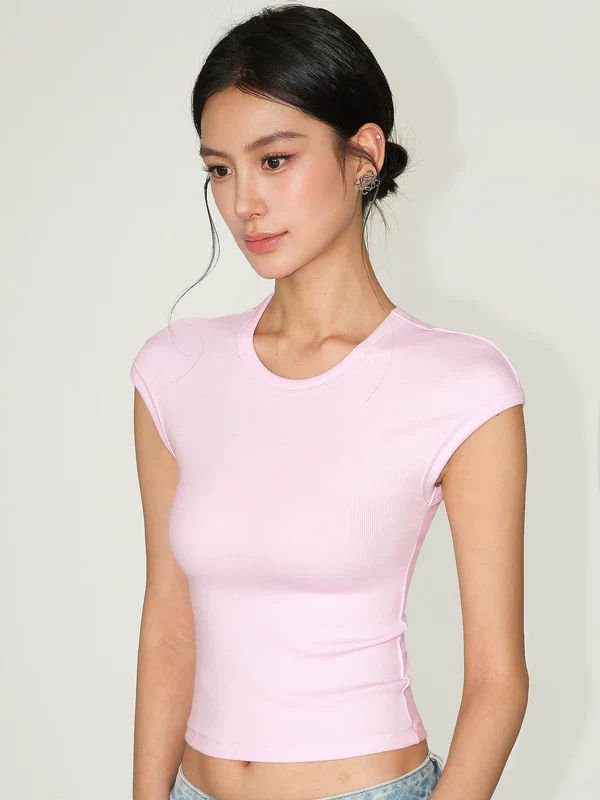 Slim Fit Knit Short Sleeve T-Shirt - Image 2