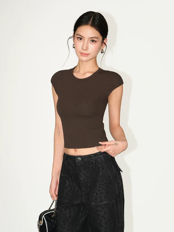 Slim Fit Knit Short Sleeve T-Shirt - Image 3