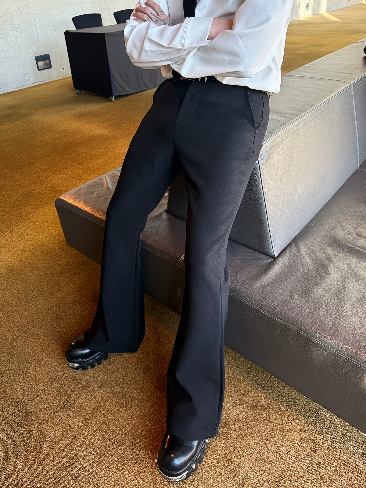Slim Fit Slightly Flared Pants - Image 6
