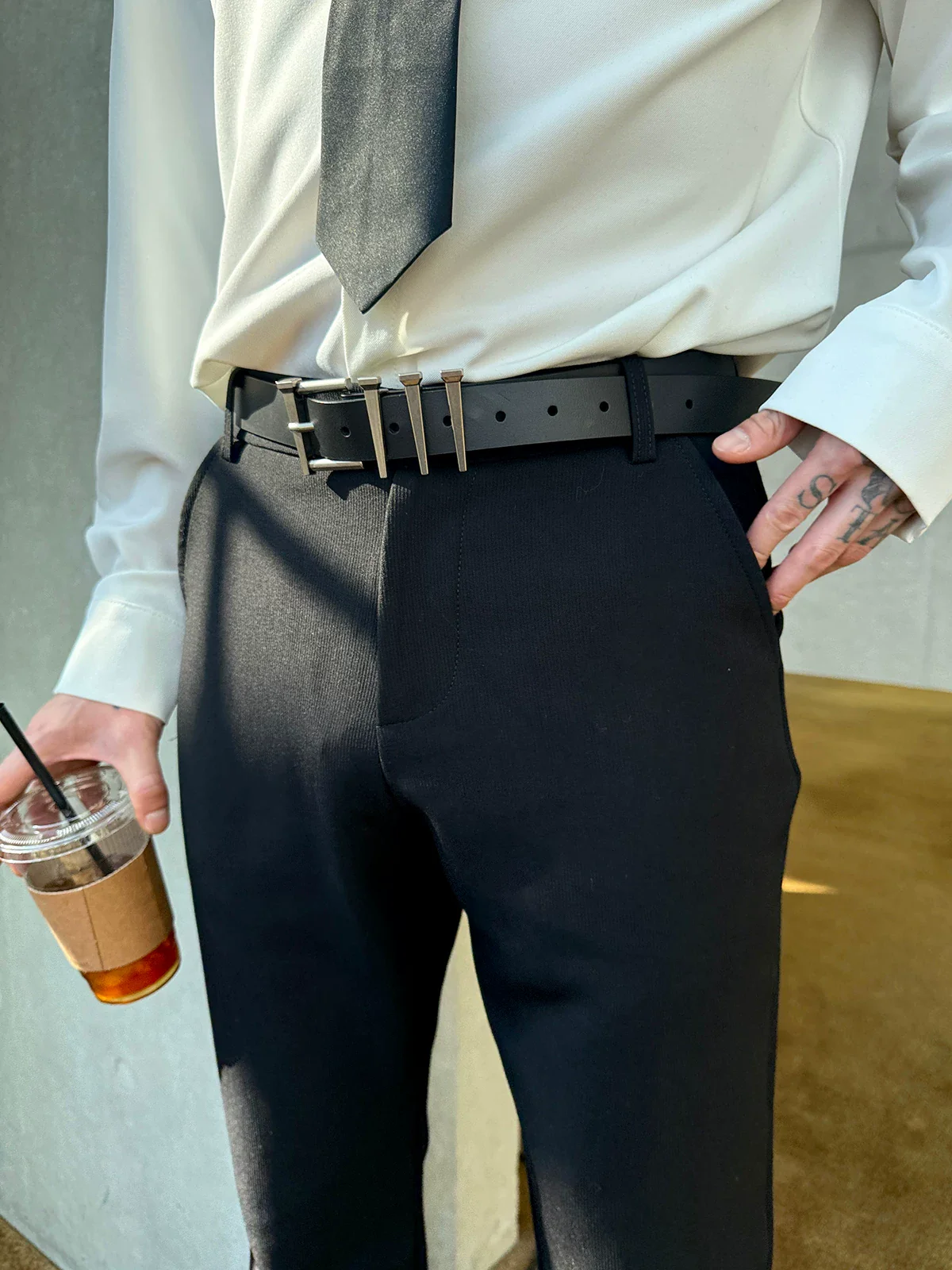 Slim Fit Slightly Flared Pants - Image 8