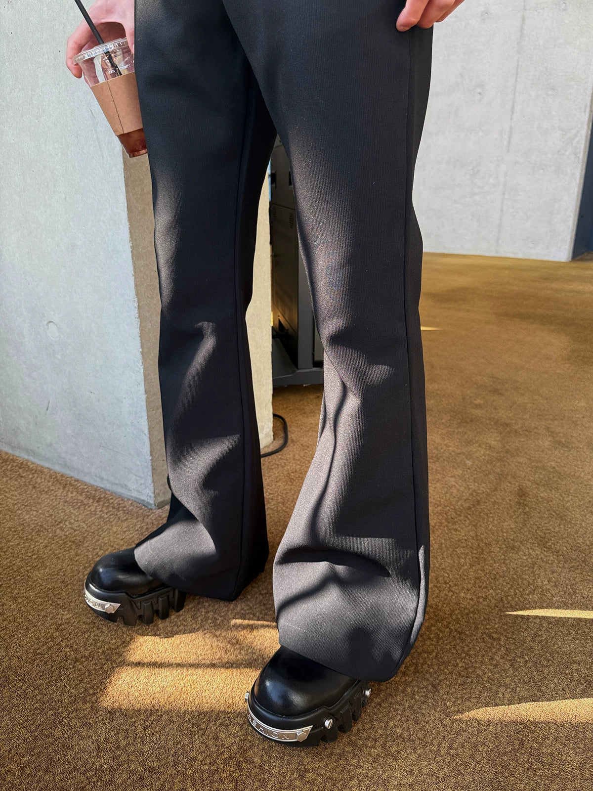 Slim Fit Slightly Flared Pants - Image 9