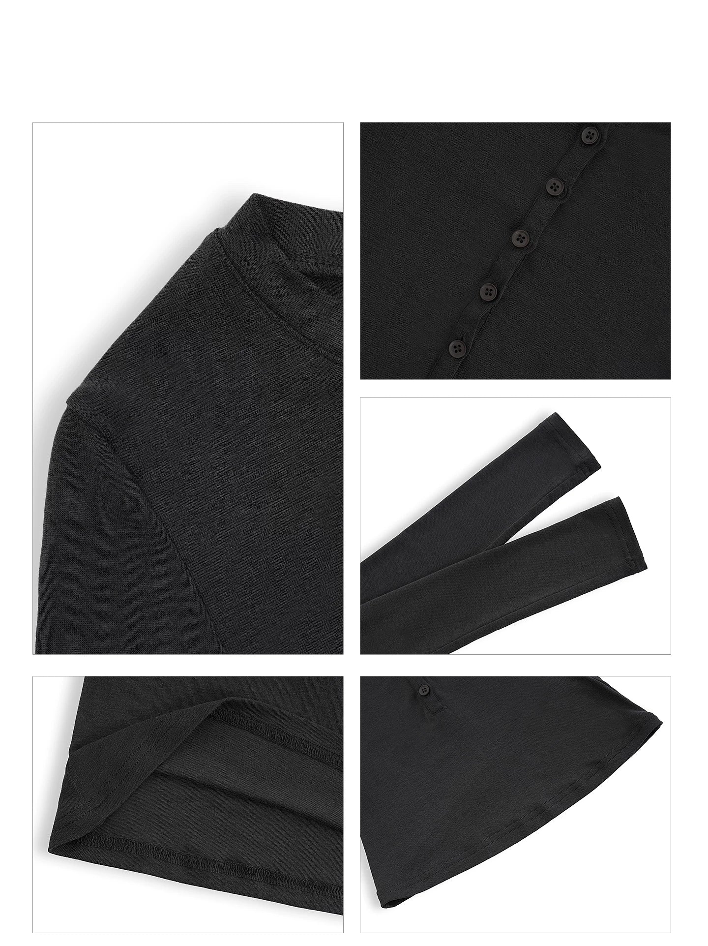 Slim Fit Wool Lyocell Henley Top - Image 10