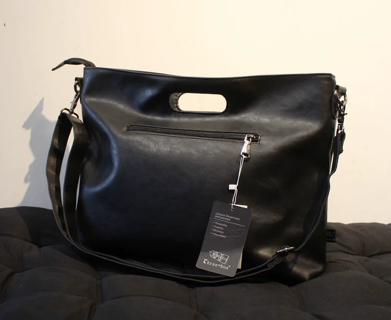 Soft Leather Large Capacity Crossbody Bag - Image 11