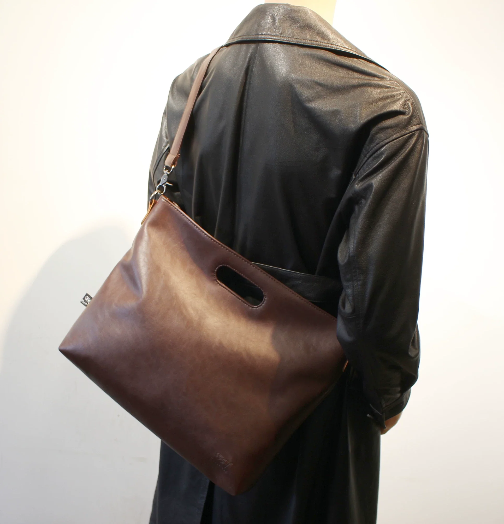 Soft Leather Large Capacity Crossbody Bag - Image 6