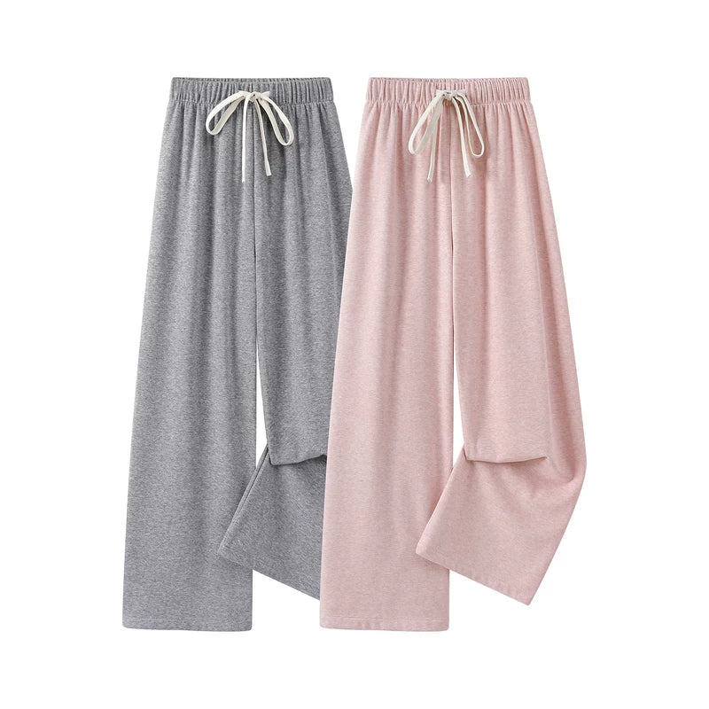 Drawstring Waist Straight-Leg Lounge Pants