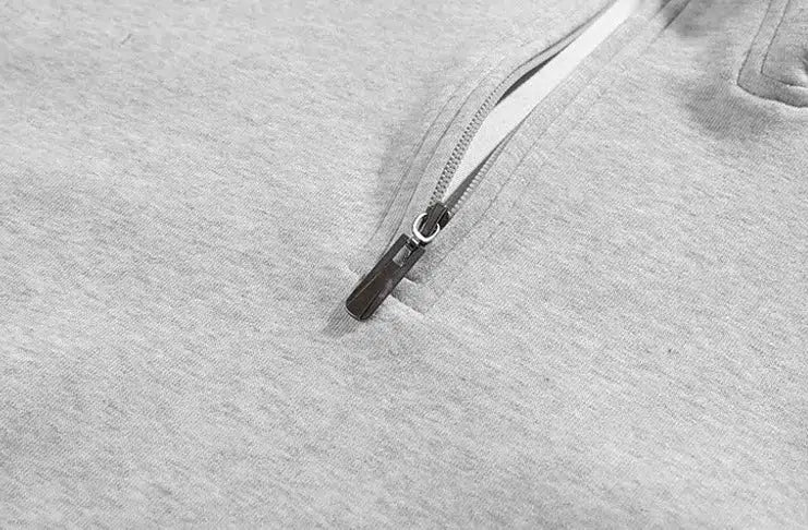 Solid Color Half-zip Pullover - Image 7