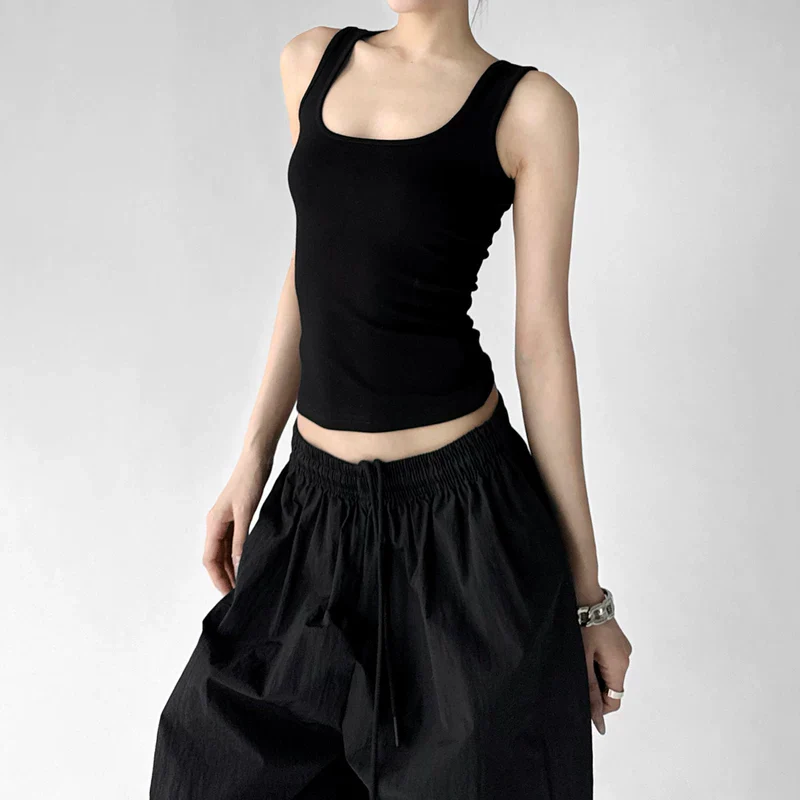 Square Neck Slim Fit Ribbed Tank Top - Image 6
