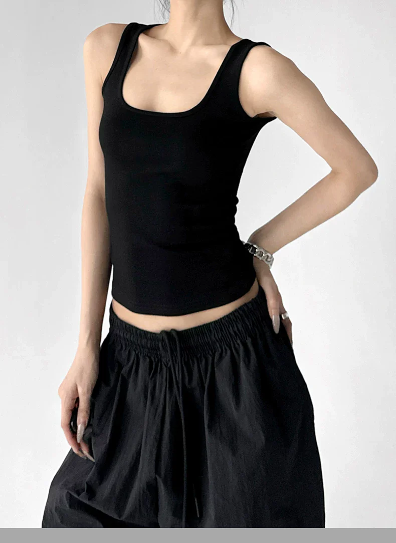 Square Neck Slim Fit Ribbed Tank Top - Image 7