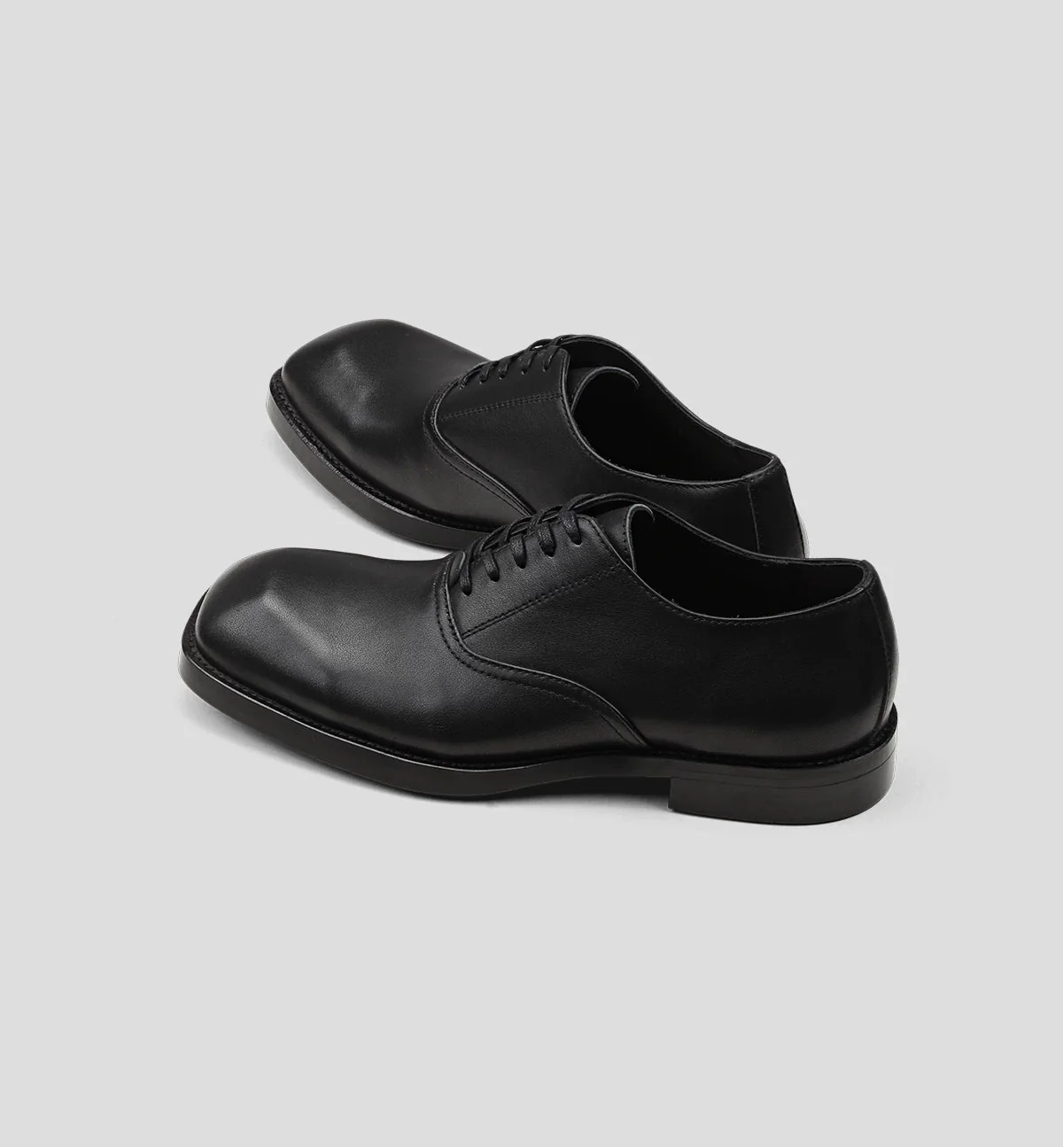 Square Toe Genuine Leather Derby Shoes - Image 10
