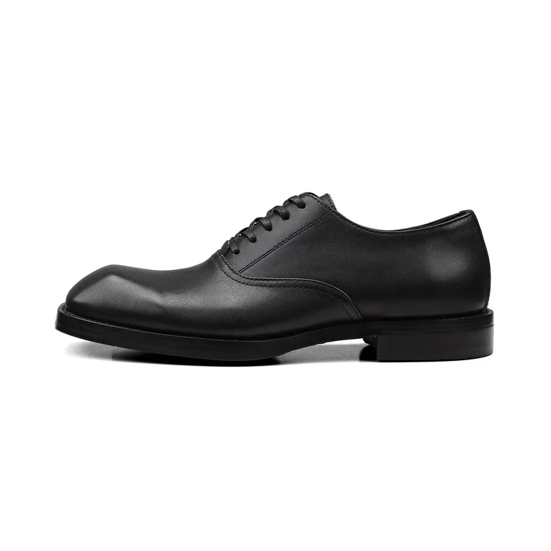 Square Toe Genuine Leather Derby Shoes - Image 11