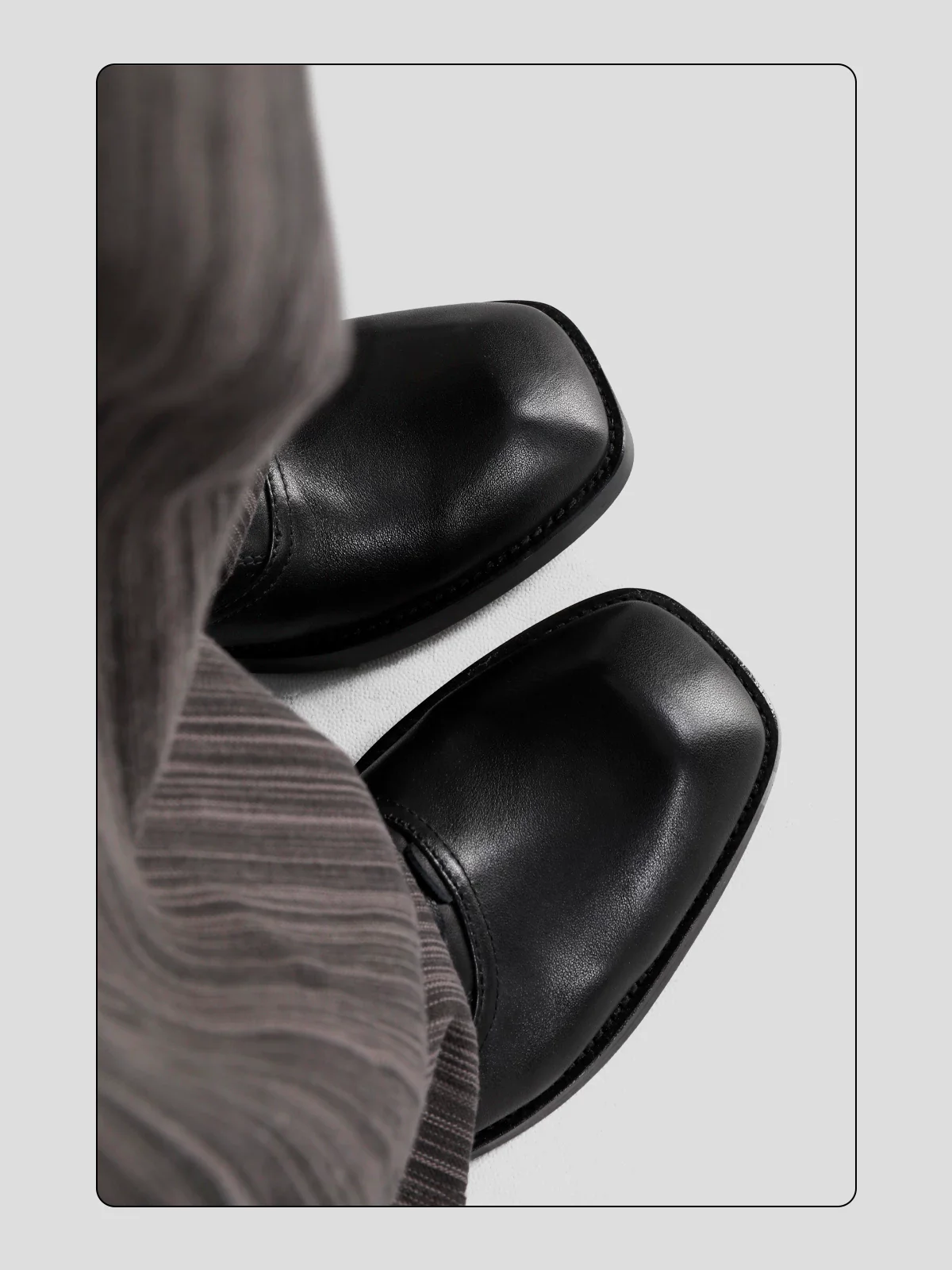 Square Toe Genuine Leather Derby Shoes - Image 8