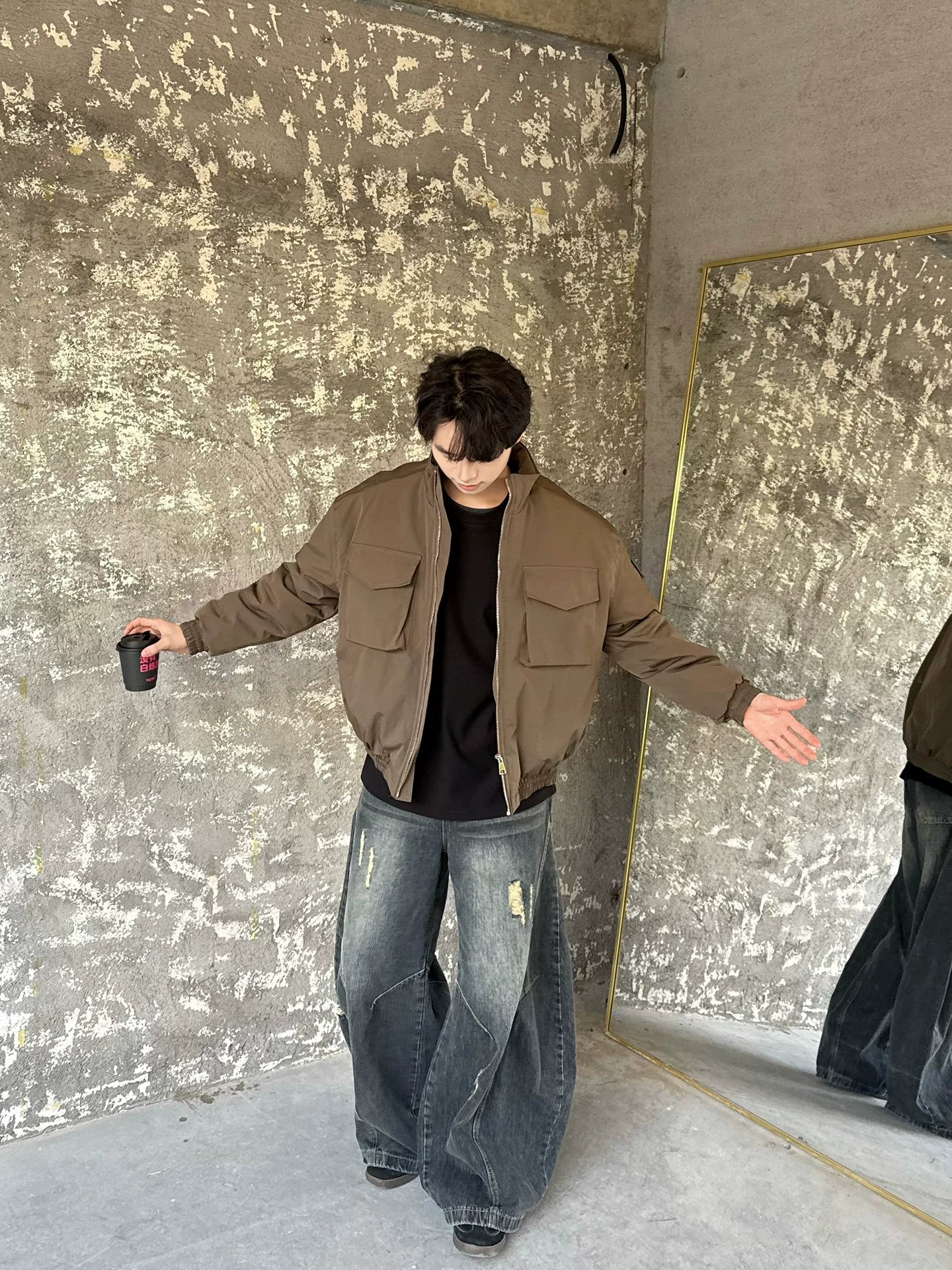 Stand-Collar Double Pocket Insulated Jacket - Image 4