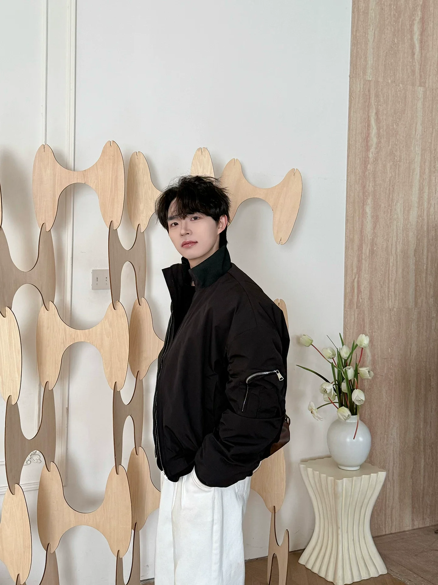Stand Collar Padded Bomber Jacket - Image 7