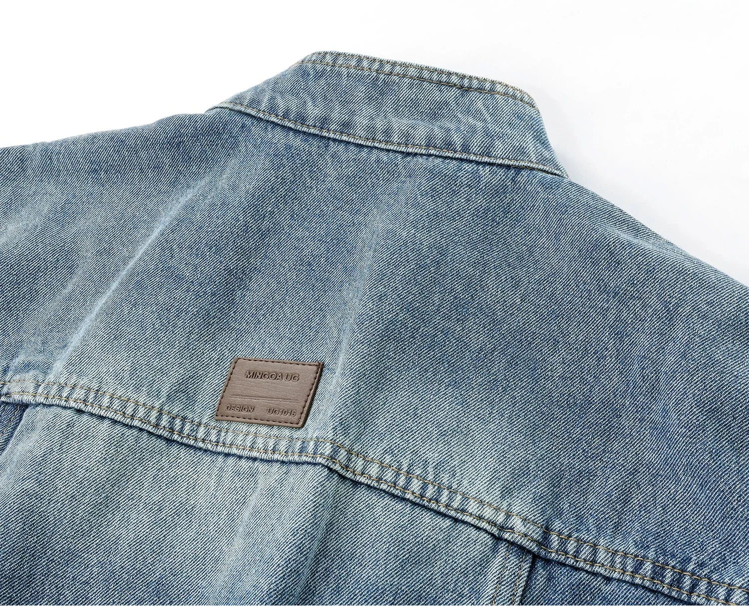 Stand Collar Retro Denim Jacket - Image 6