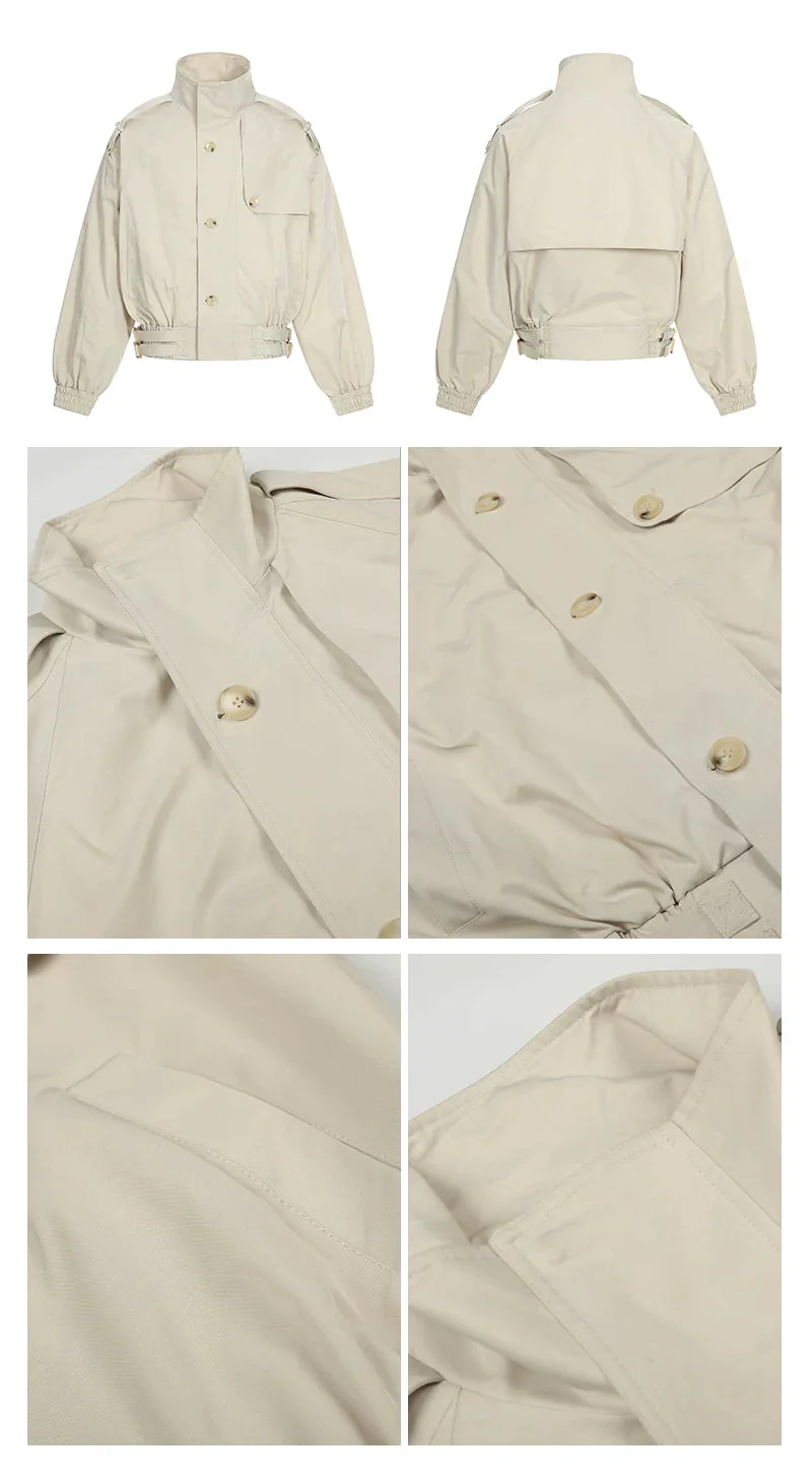 Stand Collar Short Work Jacket - Image 12