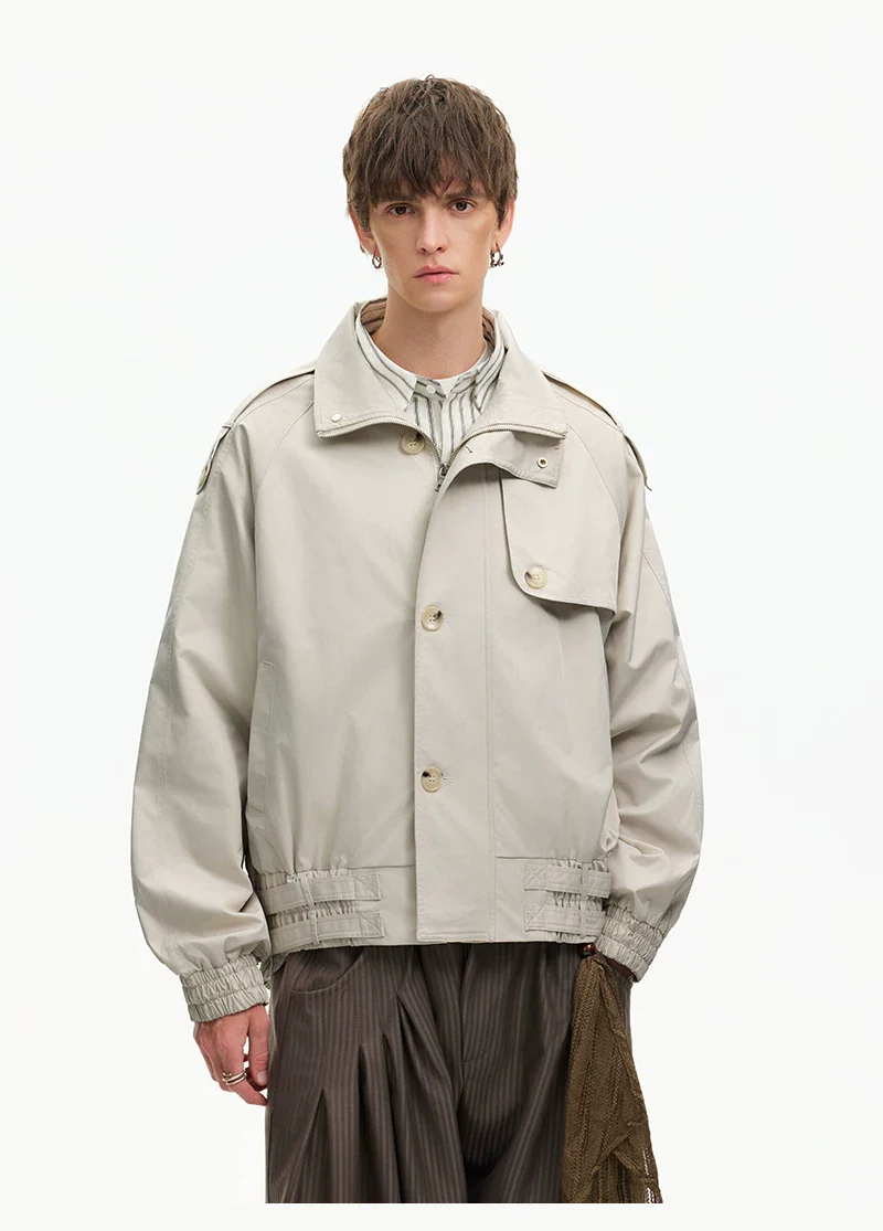 Stand Collar Short Work Jacket - Image 3