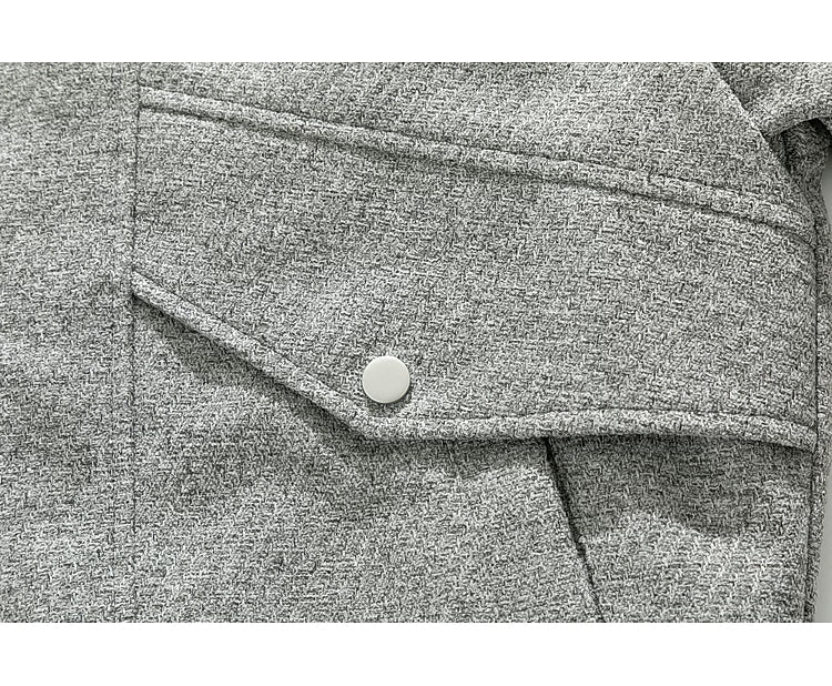 Stand Collar Wool Blend Casual Jacket - Image 11