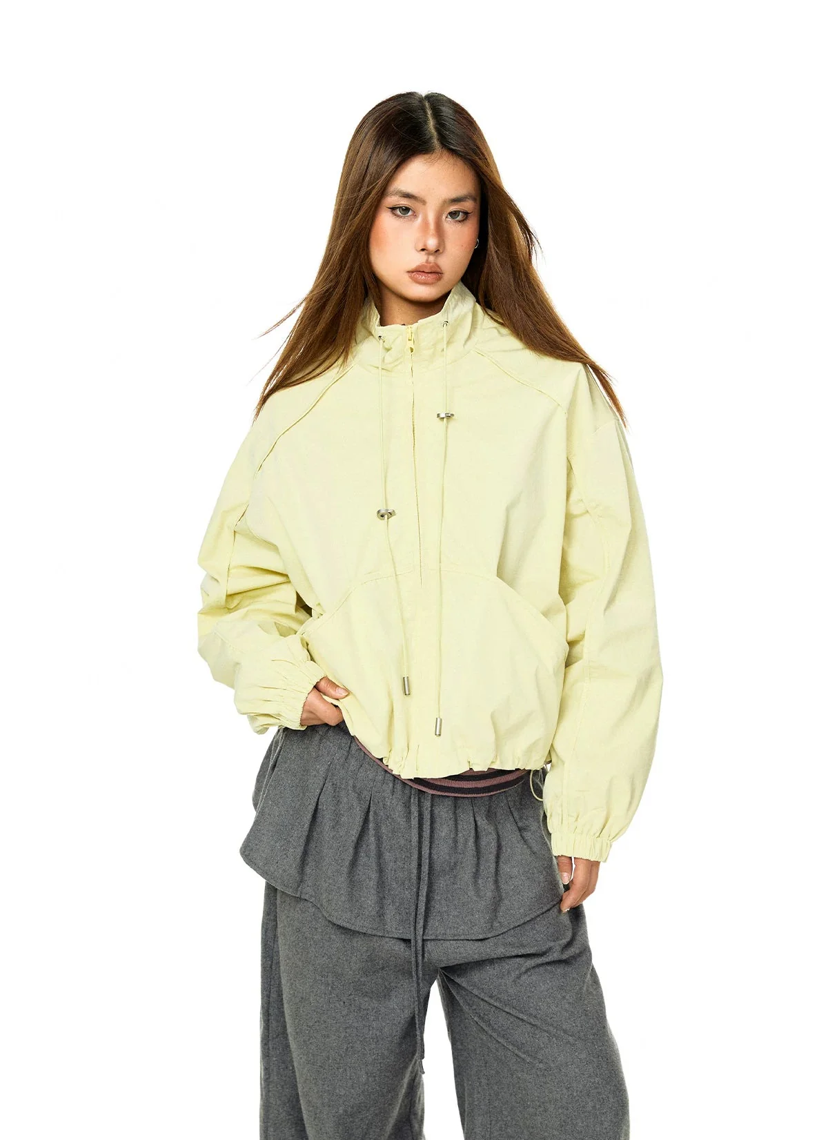 Stand Collar Zip Windproof Casual Jacket - Image 4