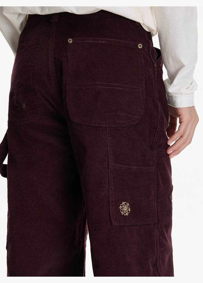 Embroidered Corduroy Wide-Leg Pants - Image 8