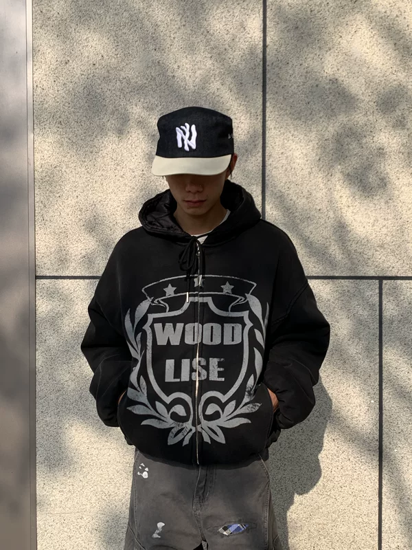 Street Style Graphic Zip Up Hoodie