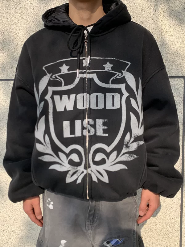 Street Style Graphic Zip Up Hoodie - Image 3