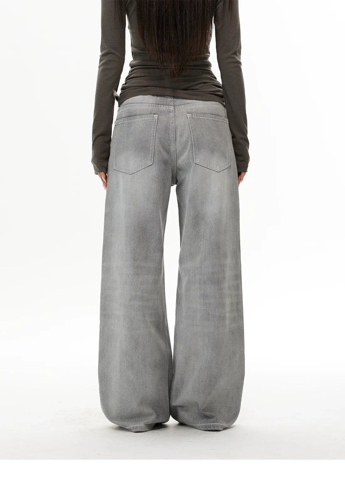 Street Style Wide Leg Denim Pants - Image 7