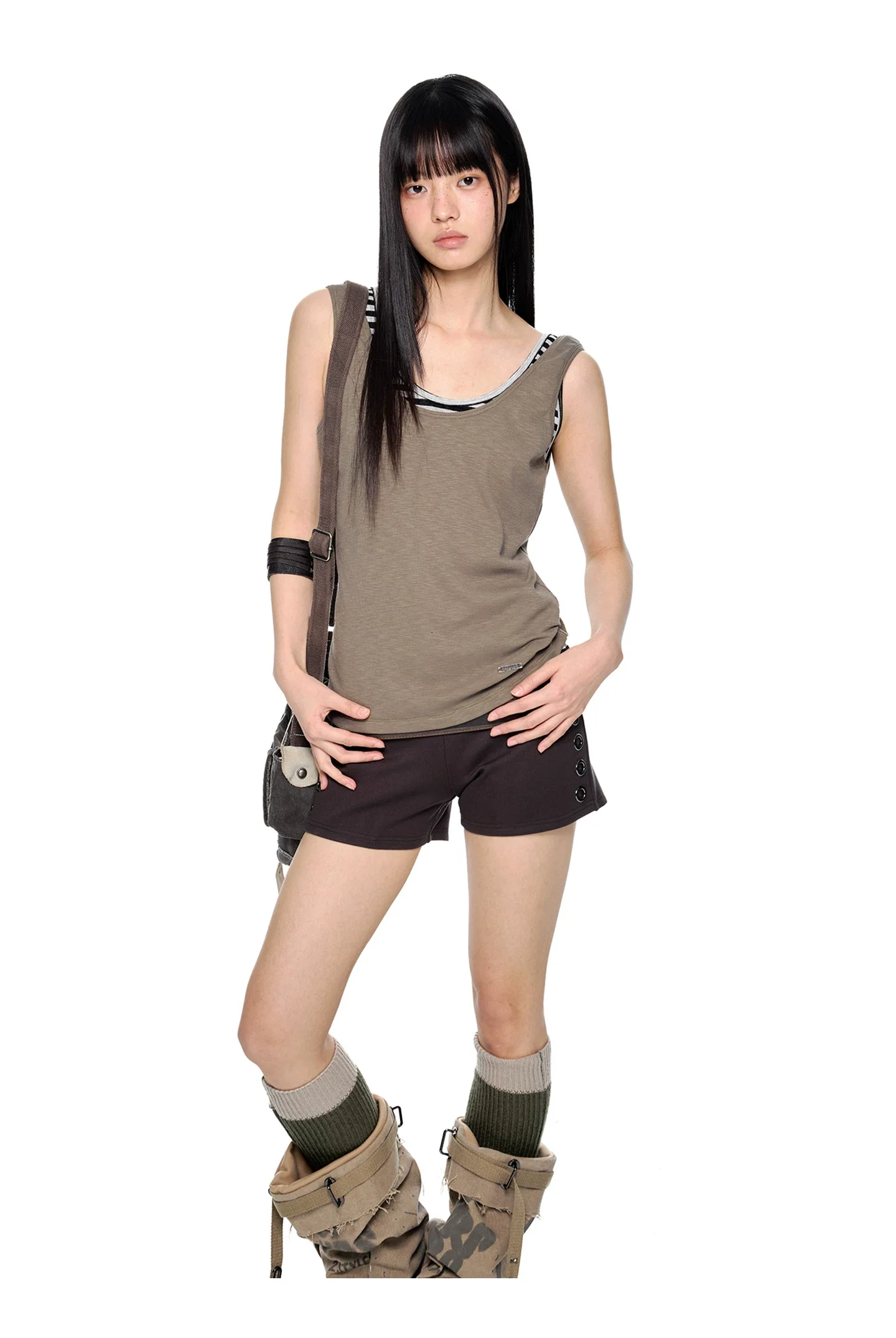 Striped Colorblock Scoop Neck Tank Top - Image 4